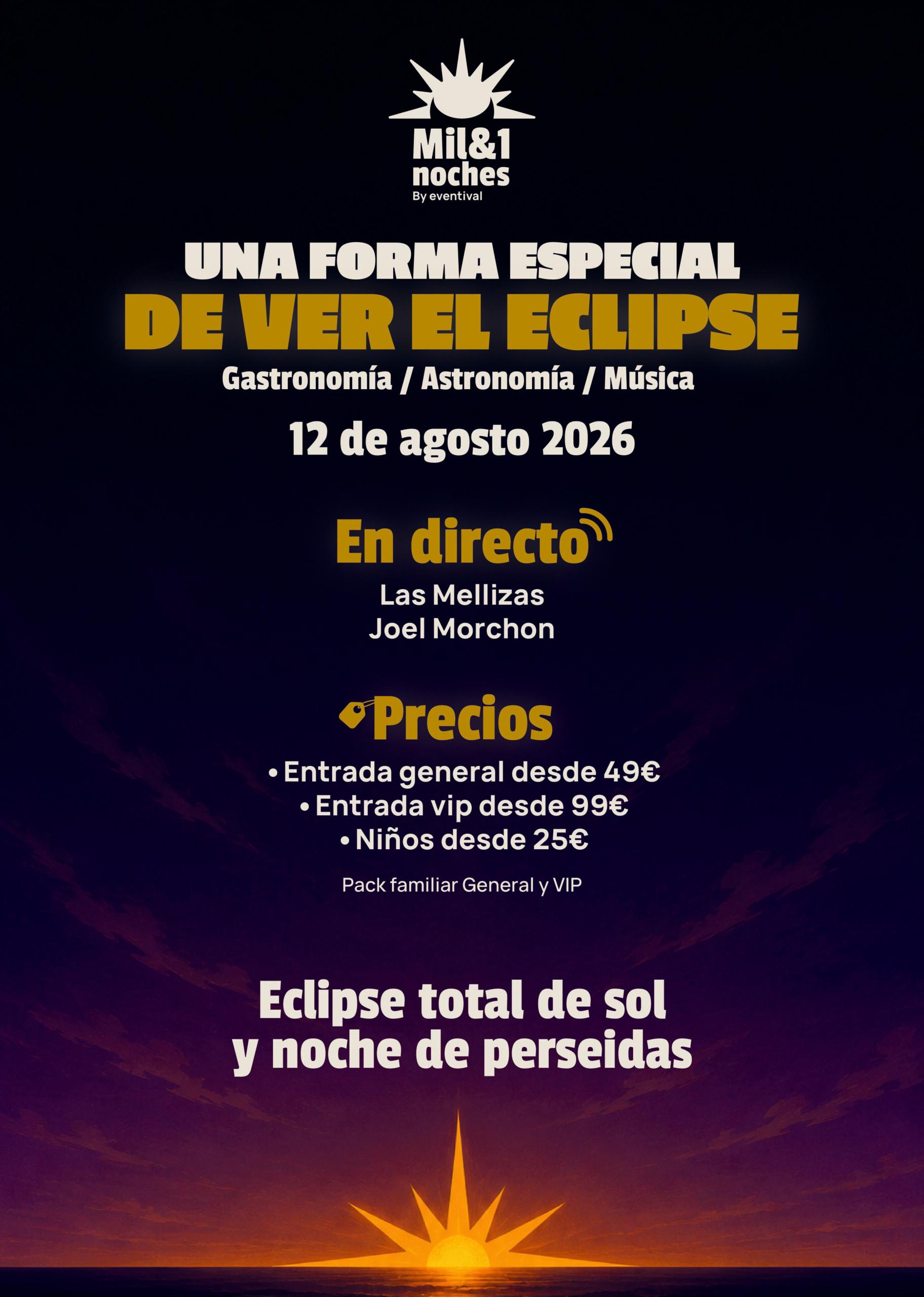 El eclipse solar 2026 se vive con Mil&1Noches